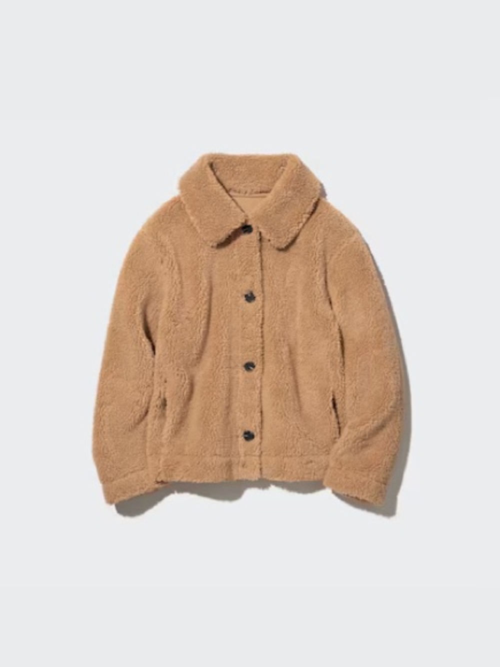 Uniqlo Camel Teddy Button-Up Jacket